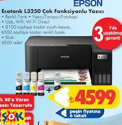 EPSON ECOTANK L3250 ÇOK FONKSİYONLU YAZICI EPSON ECOTANK L3250 ÇOK FONKSİYONLU YAZICI